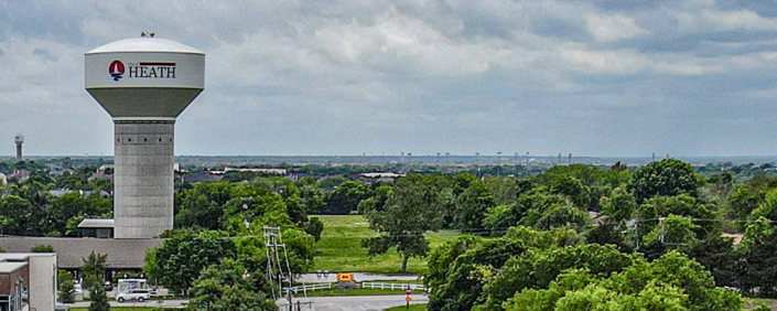 Aerial view of the north side water tower.