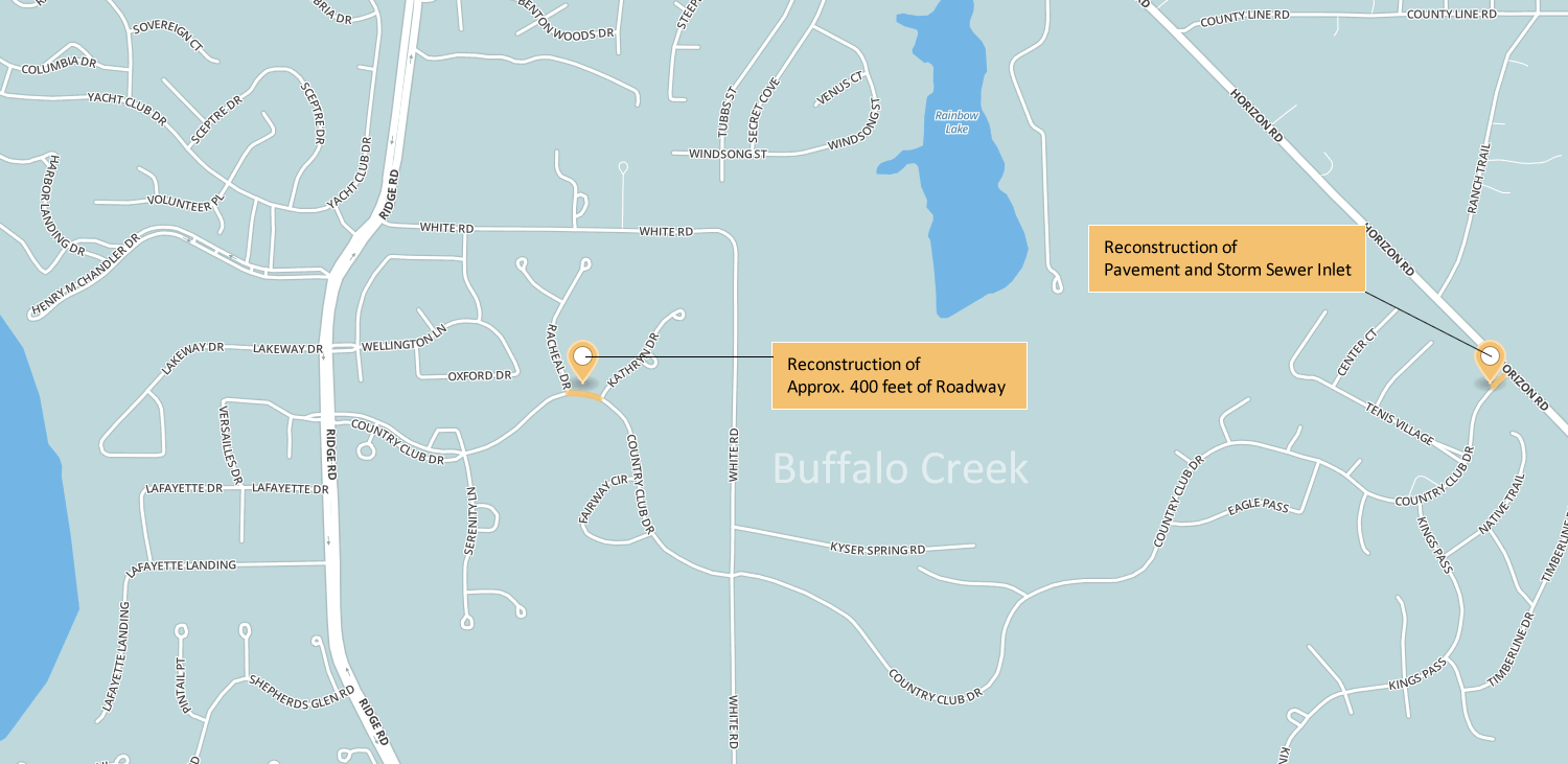 Country Club Drive Construction Map