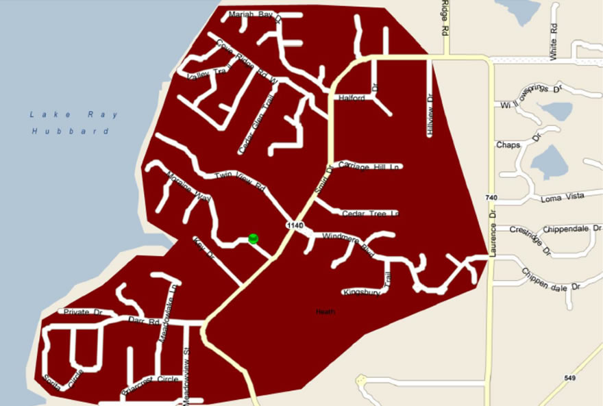 Mosquito Spray Area Map