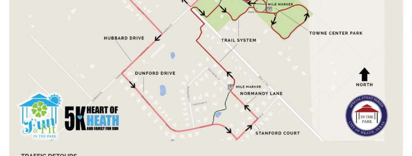Heart of Heath 5k Route Map 2015
