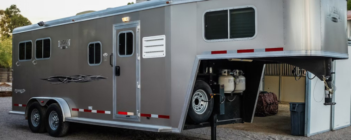 Fifth wheel parked on property