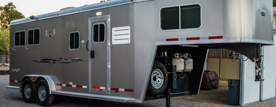 Fifth wheel parked on property