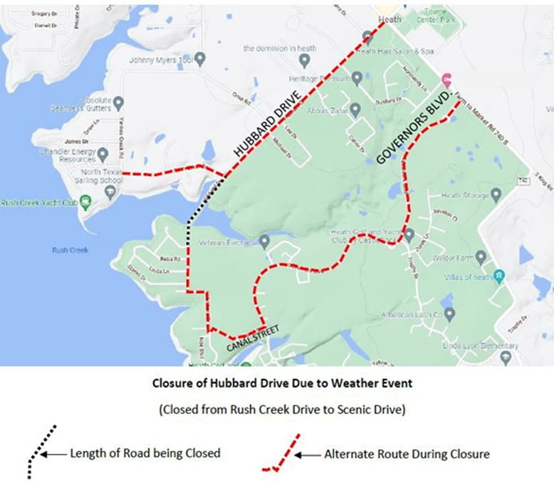 HubbardBridge Closure Detour Map
