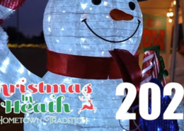 Inflatable Snow Man at Christmas In Heath