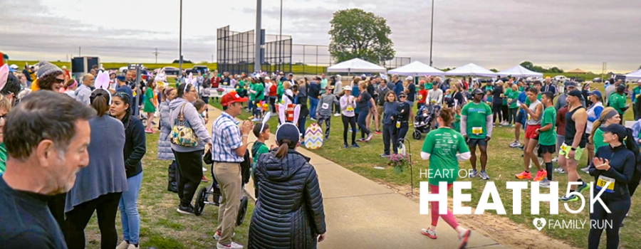 Crowd at the finish line of the 2023 Heart of Heath Run