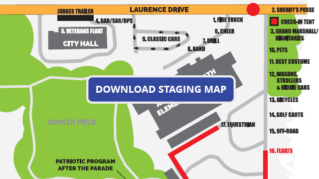 Parade staging map graphic.