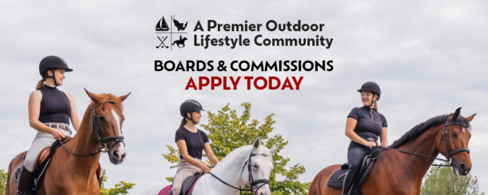 Boards Commissions Young women riding horses.