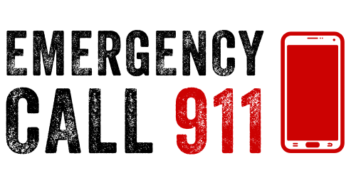 Notice with words saying Emergency Call 911.