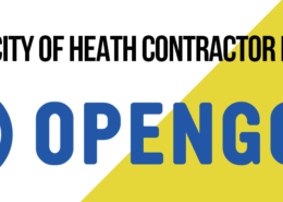 Graphic showing the Open Gov logo and City Logo for the new Contractor Portal.