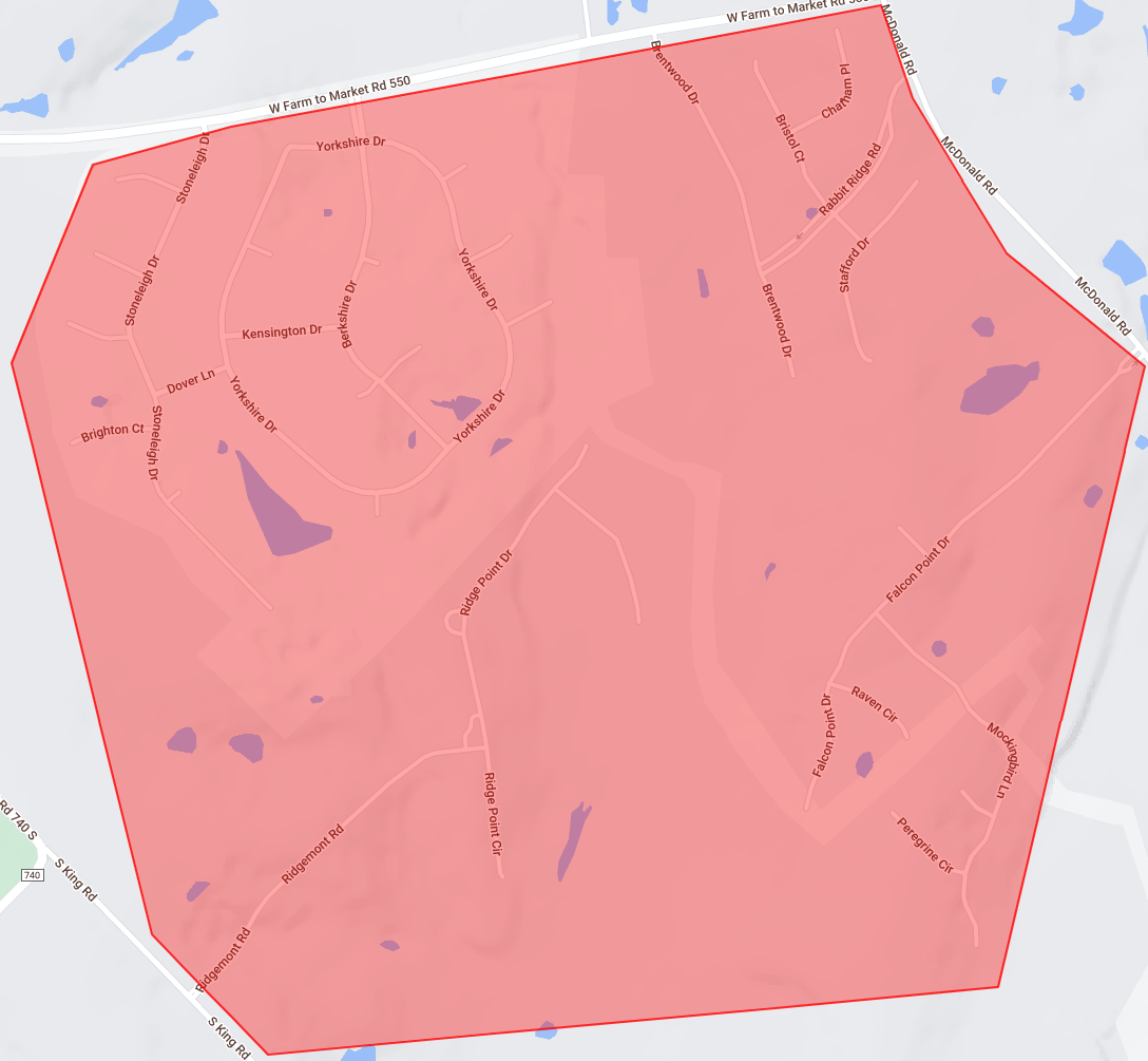 Zone 7 map of area to be sprayed for West Nile.