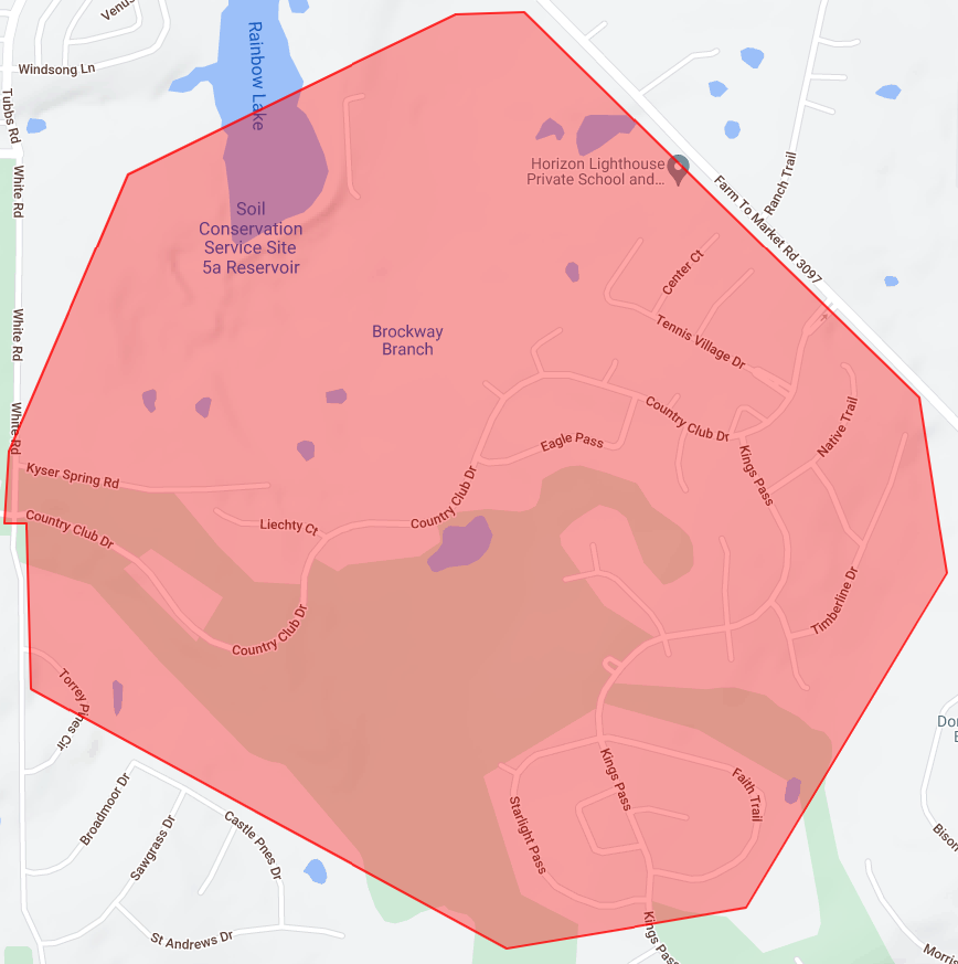 Map of area to be sprayed for mosquitos.