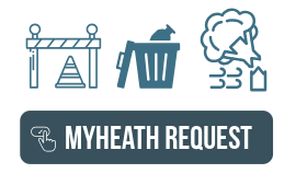 The MyHeath request portal icons and button link to the portal.