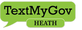 Textmygov logo, black letters on a lime green background.