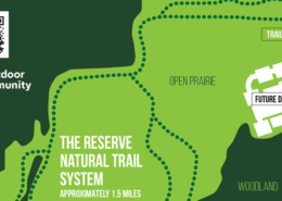 A map illustration showing the new trails at The Reserve.
