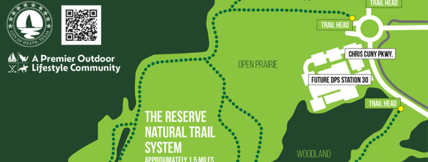 A map illustration showing the new trails at The Reserve.
