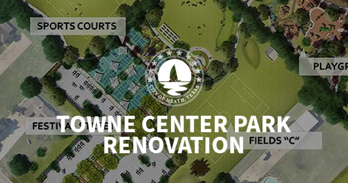 An overview rendering of the renovation of Towne Center Park.