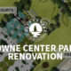 An overview rendering of the renovation of Towne Center Park.