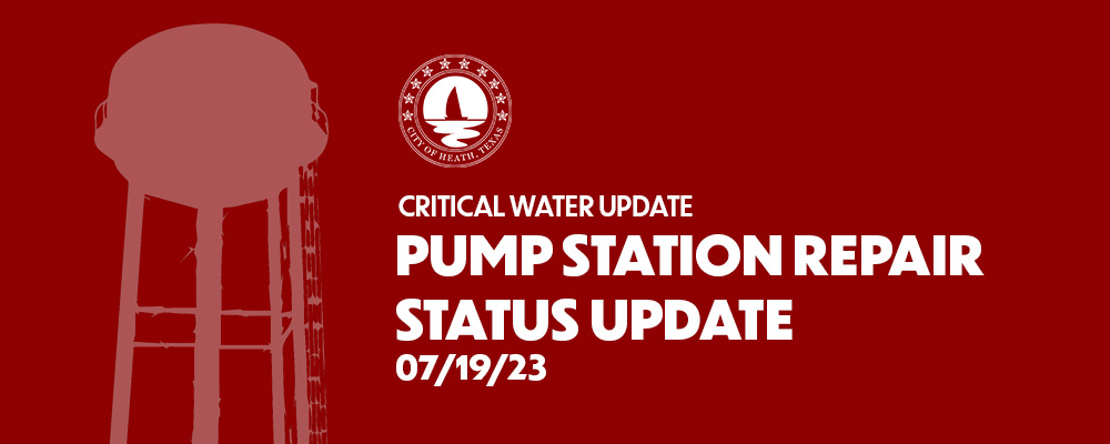 Pump Station Repair Status update.