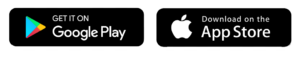 Black buttons that link to the Apple Store and Google Play.